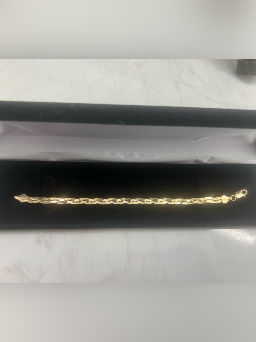 14K Gold Vermeil Braided Herringbone Bracelet